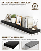 30" Floating Shelves for Wall Wooden with Invisible (Set of 2)