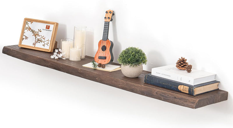 Floating Shelves for Wall Rustic Solid Live-Edge (Set of 2)