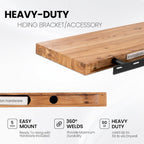 Floating Shelves for Wall Rustic Solid Live-Edge (Set of 2)