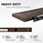 Floating Shelves for Wall Rustic Solid Live-Edge (Set of 2)
