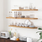 Floating Shelves for Wall Rustic Solid Live-Edge (Set of 2)