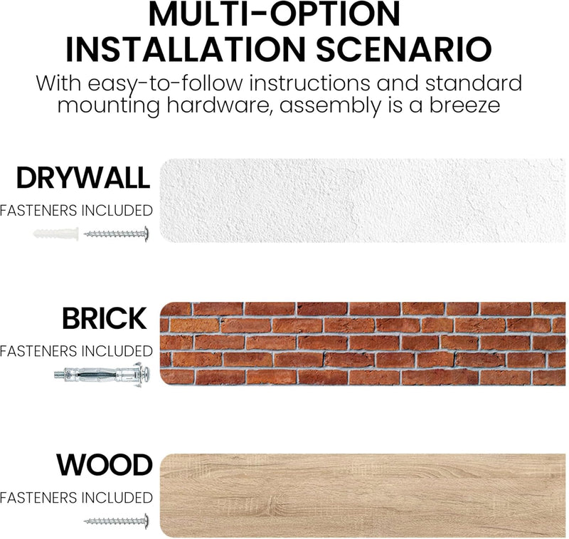 Floating Shelves for Wall Rustic Solid Live-Edge (Set of 2)