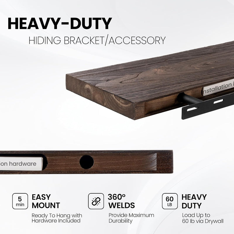Floating Shelves for Wall Rustic Solid Live-Edge (Set of 2)