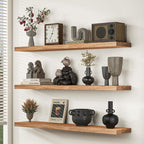 Floating Shelves for Wall Rustic Solid Live-Edge (Set of 2)