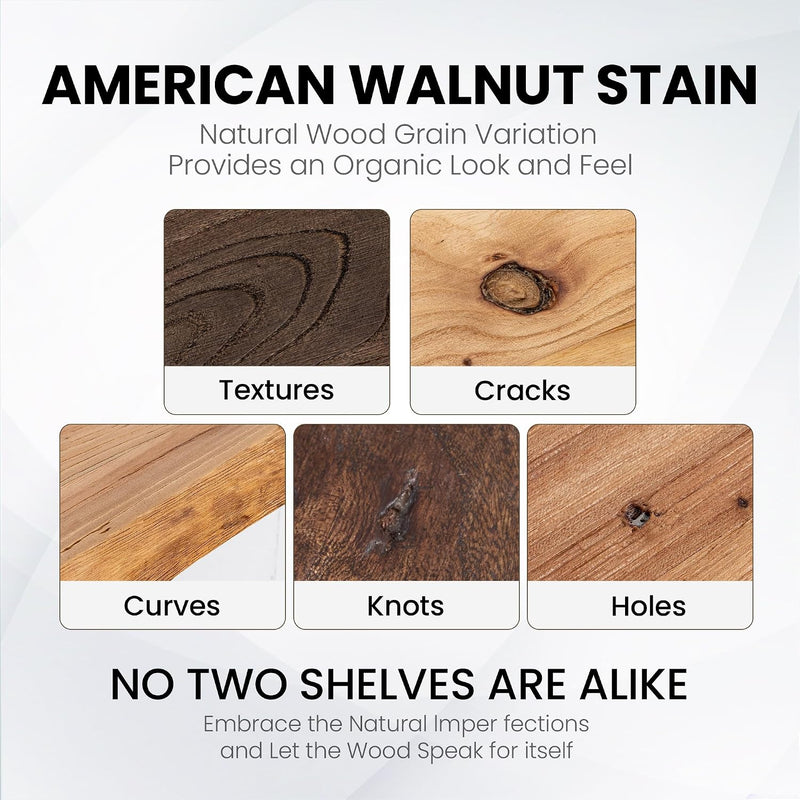 Floating Shelves for Wall Rustic Solid Live-Edge (Set of 2)