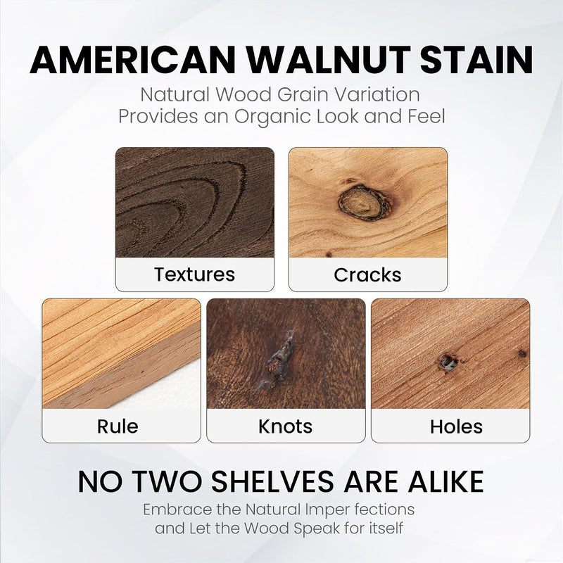 Floating Shelves for Wall Rustic Solid Live-Edge (Set of 2)