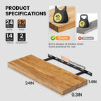 Floating Shelves for Wall Rustic Solid Live-Edge (Set of 2)