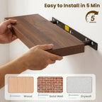 Floating Shelves Oak for Wall with Hidden