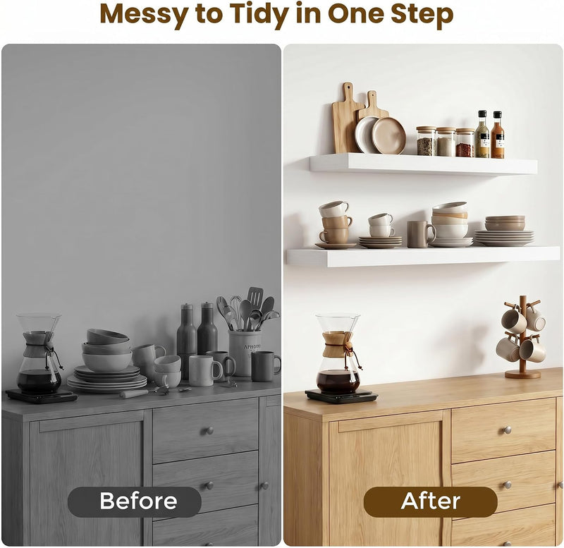 Floating Shelves Oak for Wall with Hidden