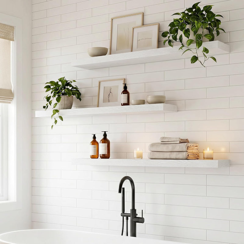 Floating Shelves Oak for Wall with Hidden