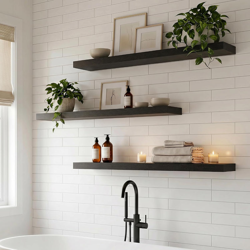 Floating Shelves Oak for Wall with Hidden
