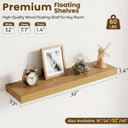 Floating Shelves Oak for Wall with Hidden