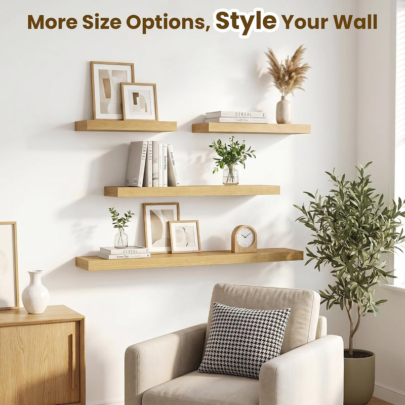 Floating Shelves Oak for Wall with Hidden