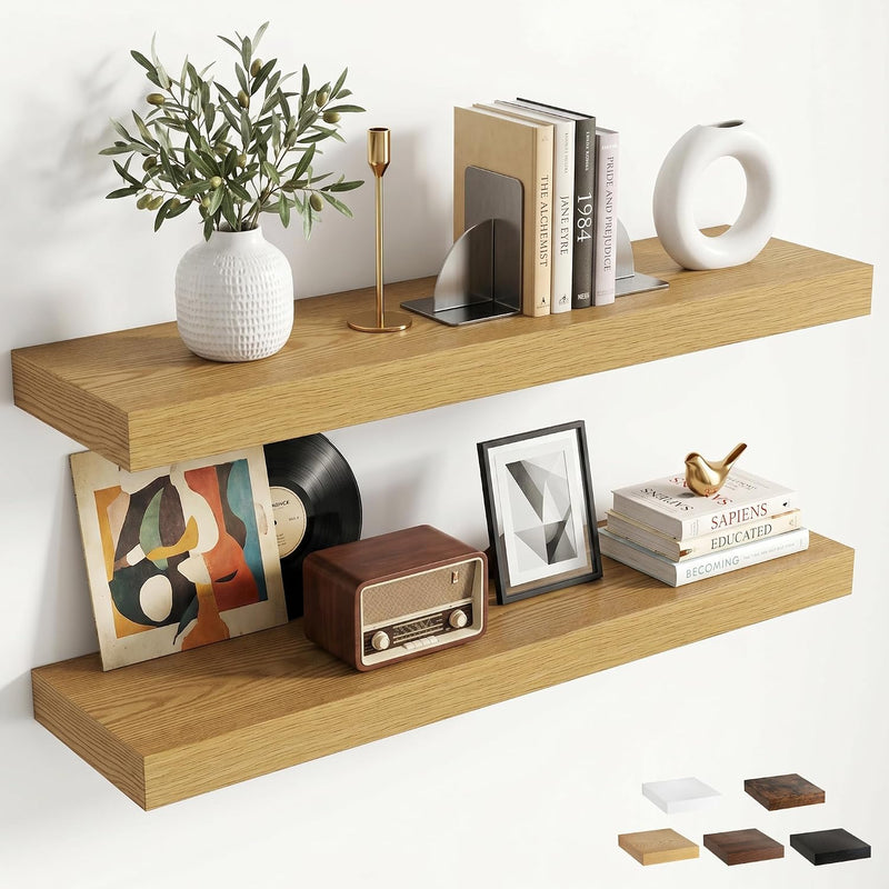 Floating Shelves Oak for Wall with Hidden