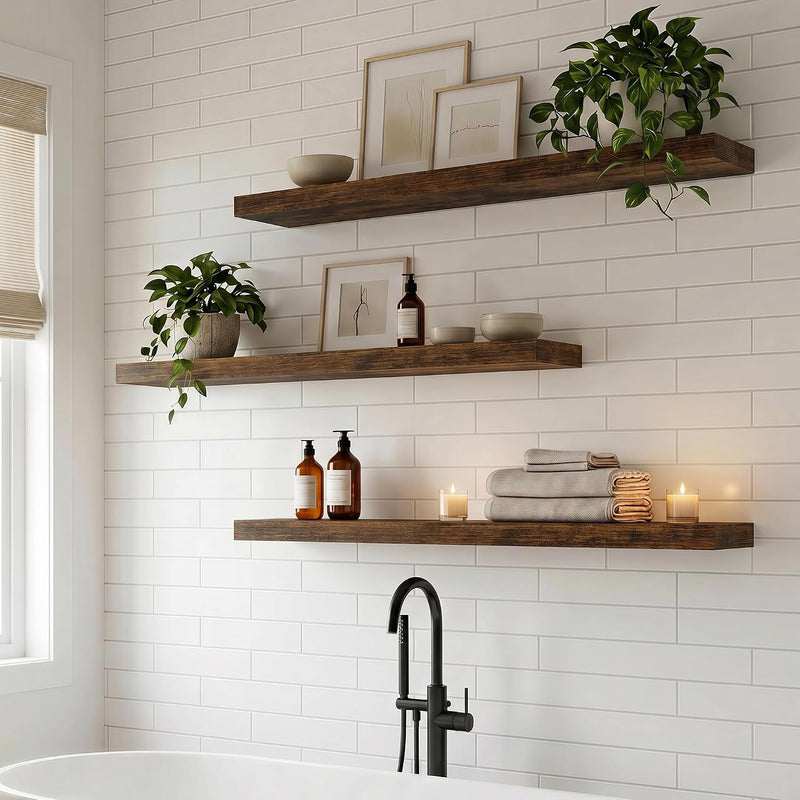 Floating Shelves Oak for Wall with Hidden