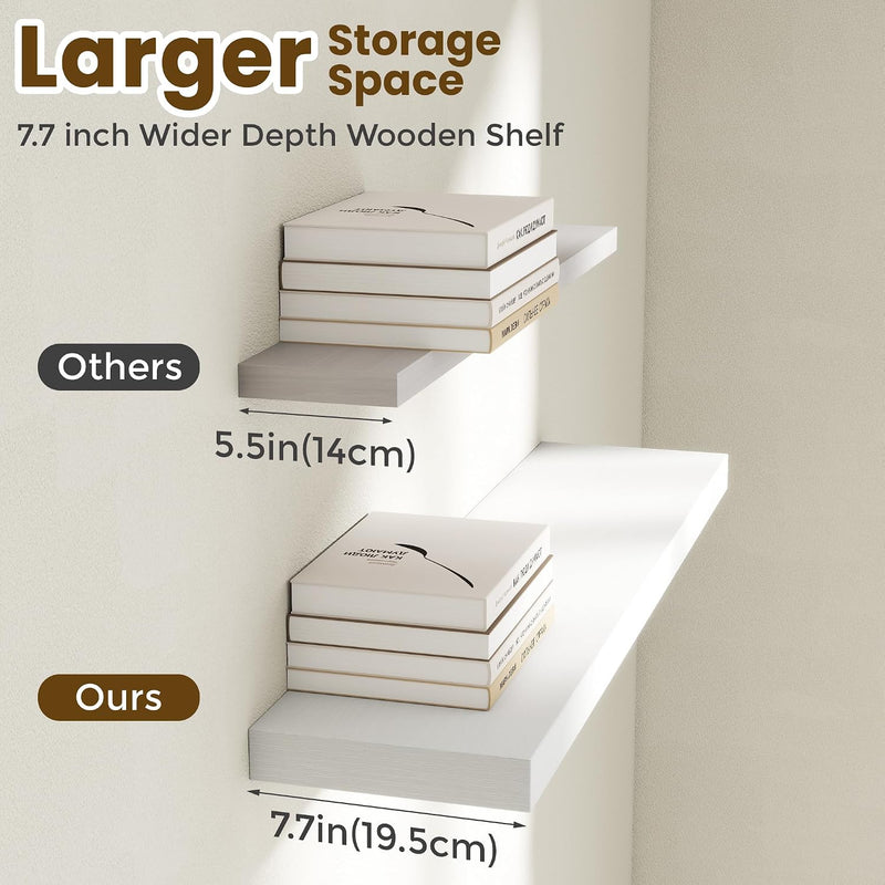 Floating Shelves Oak for Wall with Hidden