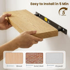Floating Shelves Oak for Wall with Hidden