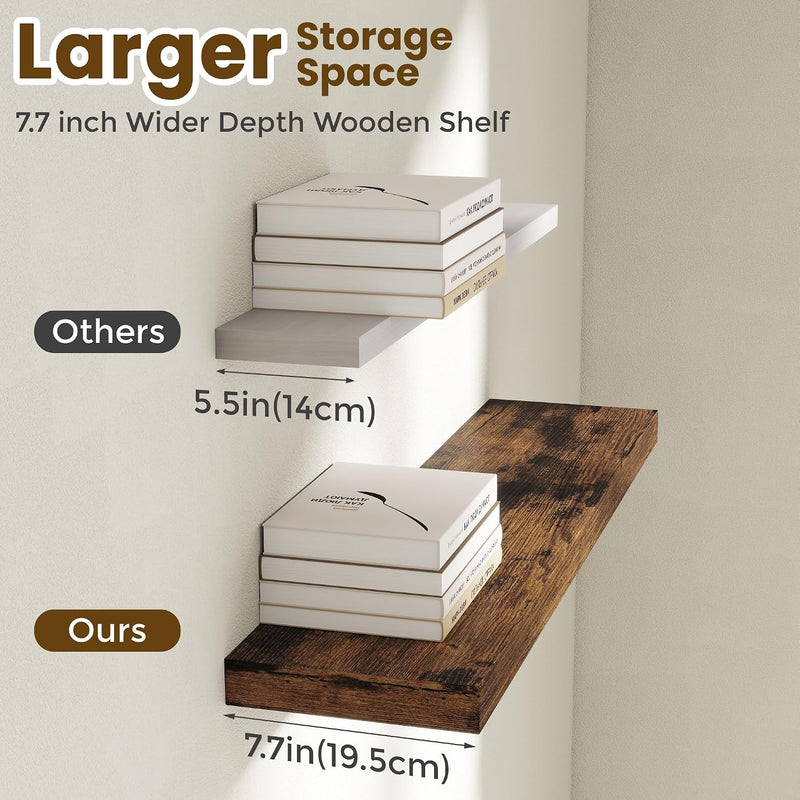Floating Shelves Oak for Wall with Hidden