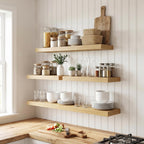 Floating Shelves Oak for Wall with Hidden