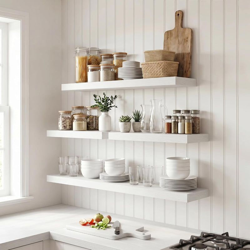 Floating Shelves Oak for Wall with Hidden