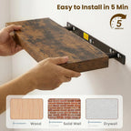 Floating Shelves Oak for Wall with Hidden