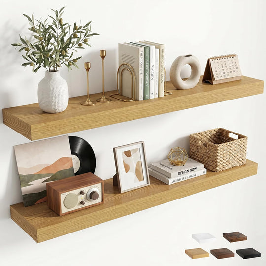 Floating Shelves Oak for Wall with Hidden
