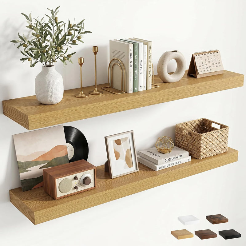 Floating Shelves Oak for Wall with Hidden