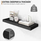 Floating Shelves Rustic Wooden Wall (2 Pack)