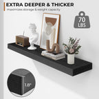 Floating Shelves Rustic Wooden Wall (2 Pack)