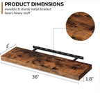 Floating Shelves Rustic Wooden Wall (2 Pack)