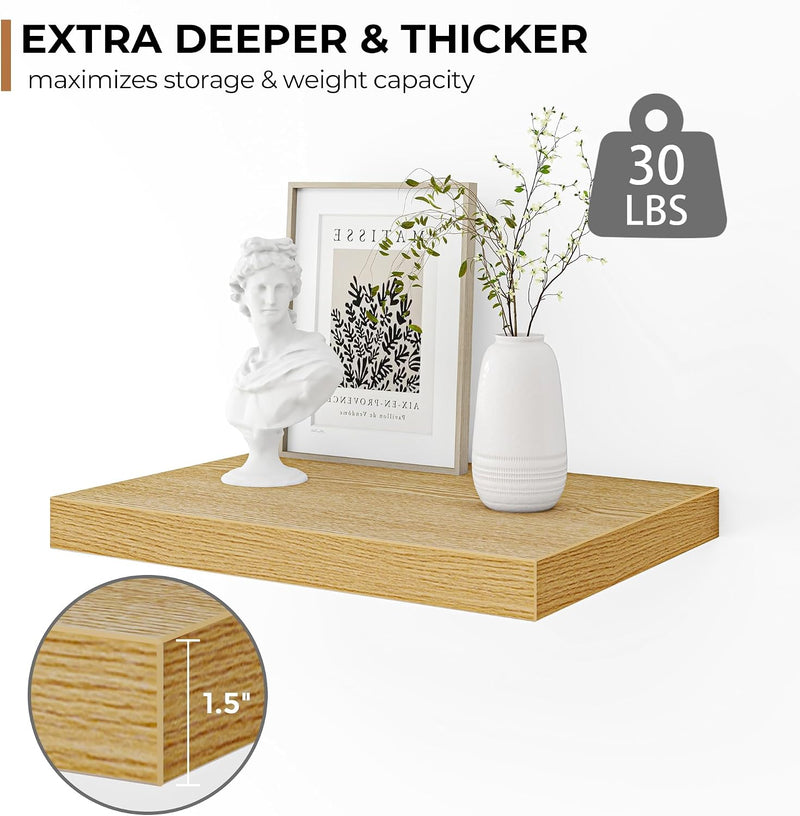 Floating Shelves Rustic Wooden Wall (2 Pack)