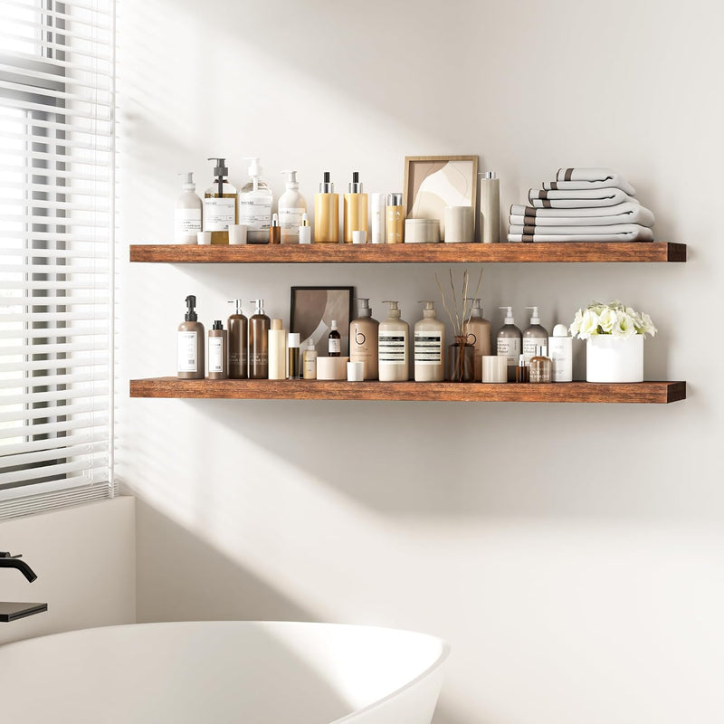 Floating Shelves Rustic Wooden Wall (2 Pack)