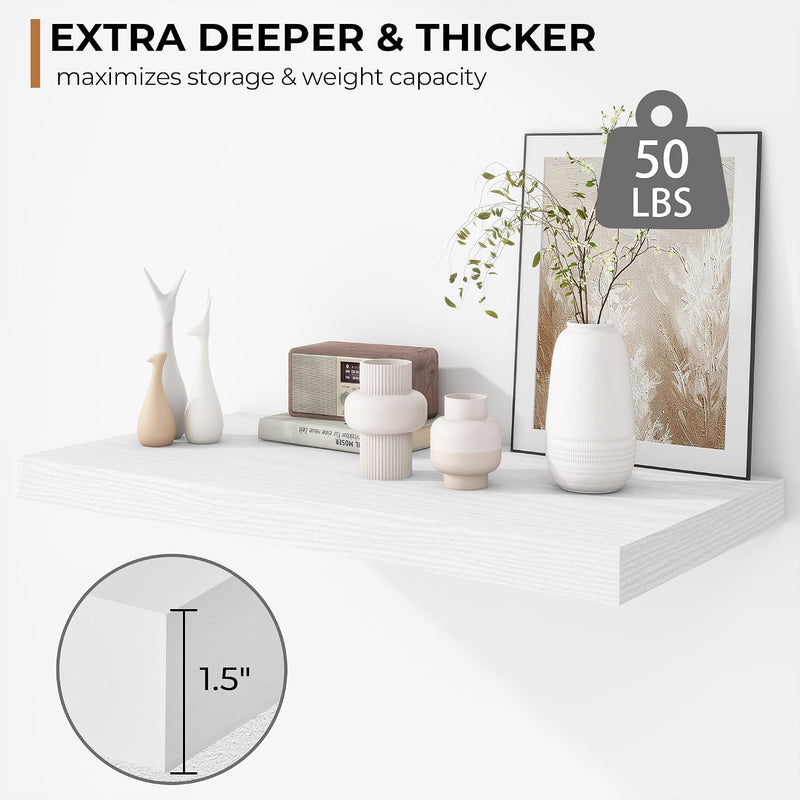 Floating Shelves Rustic Wooden Wall (2 Pack)