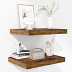 Floating Shelves Rustic Wooden Wall (2 Pack)