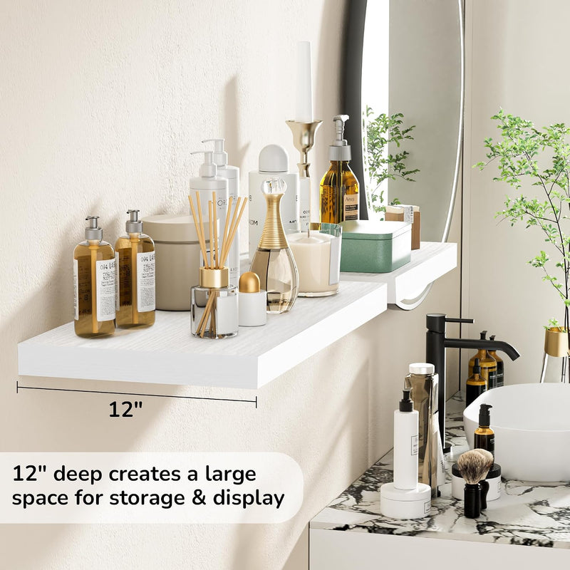 Floating Shelves Rustic Wooden Wall (2 Pack)