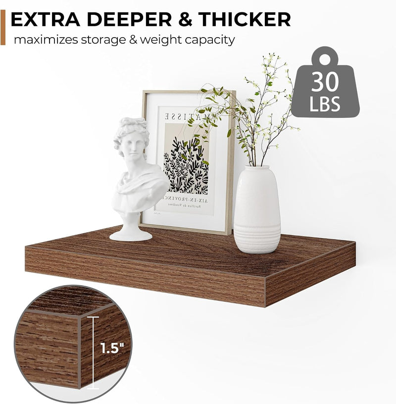 Floating Shelves Rustic Wooden Wall (2 Pack)