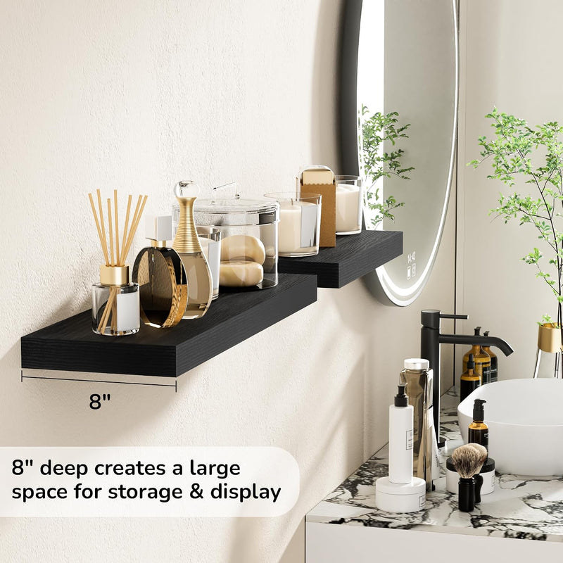 Floating Shelves Rustic Wooden Wall (2 Pack)