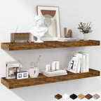 Floating Shelves Rustic Wooden Wall (2 Pack)