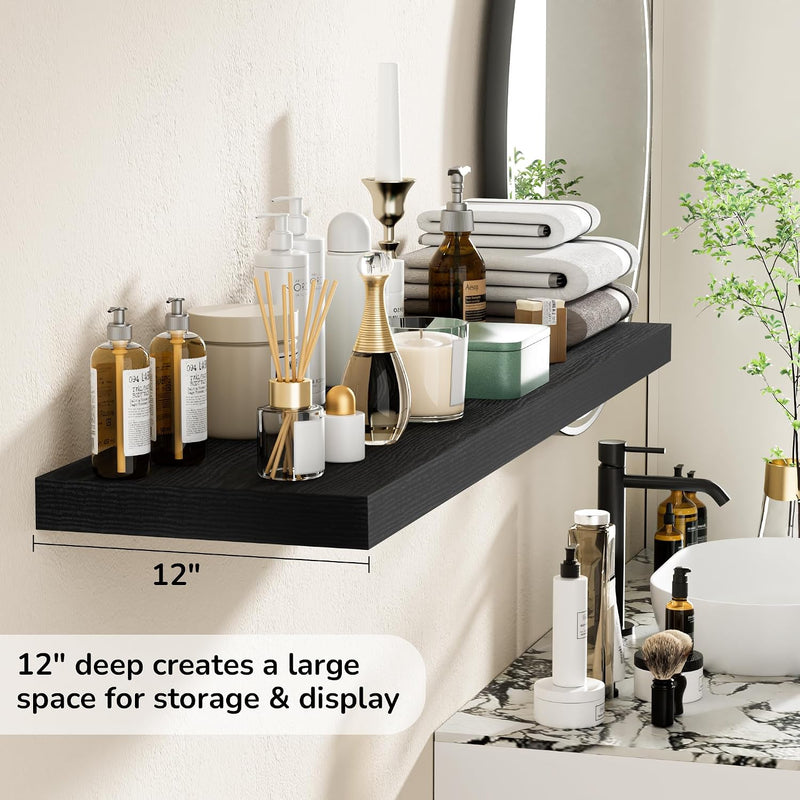 Floating Shelves Rustic Wooden Wall (2 Pack)