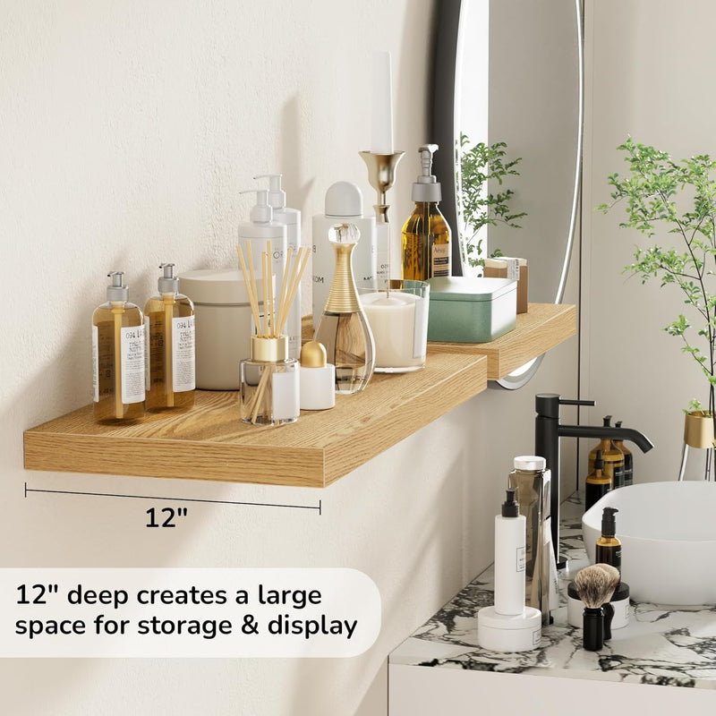 Floating Shelves Rustic Wooden Wall (2 Pack)