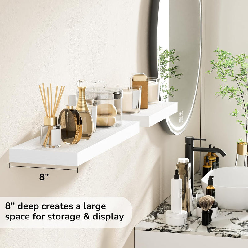 Floating Shelves Rustic Wooden Wall (2 Pack)