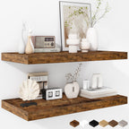 Floating Shelves Rustic Wooden Wall (2 Pack)