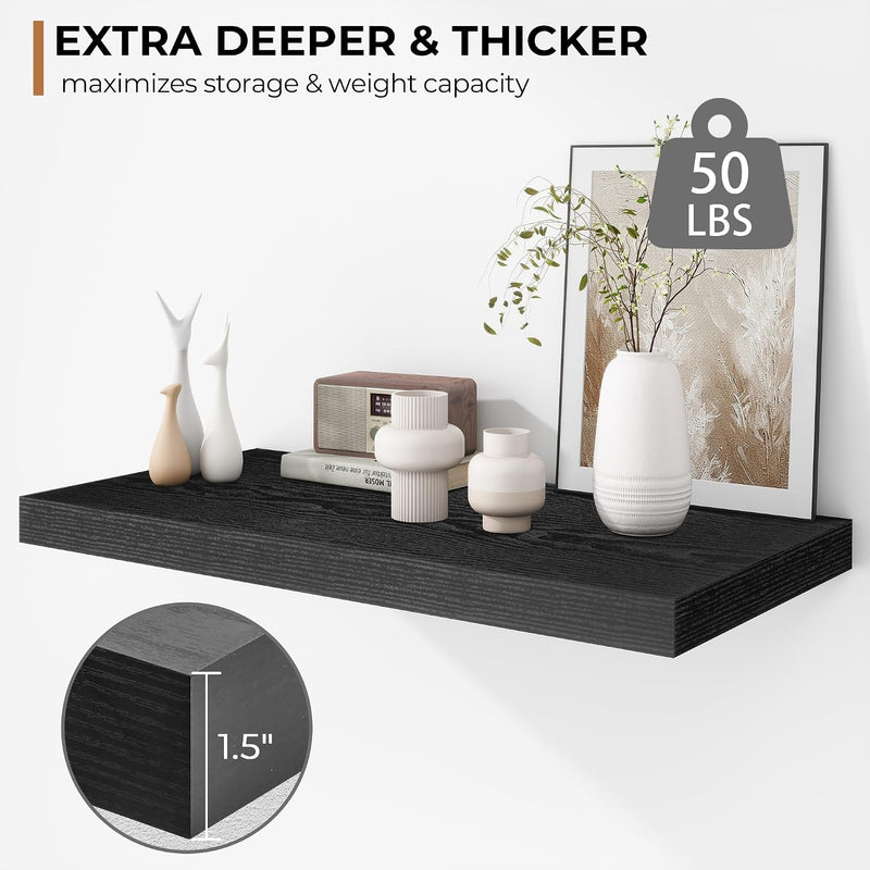 Floating Shelves Rustic Wooden Wall (2 Pack)