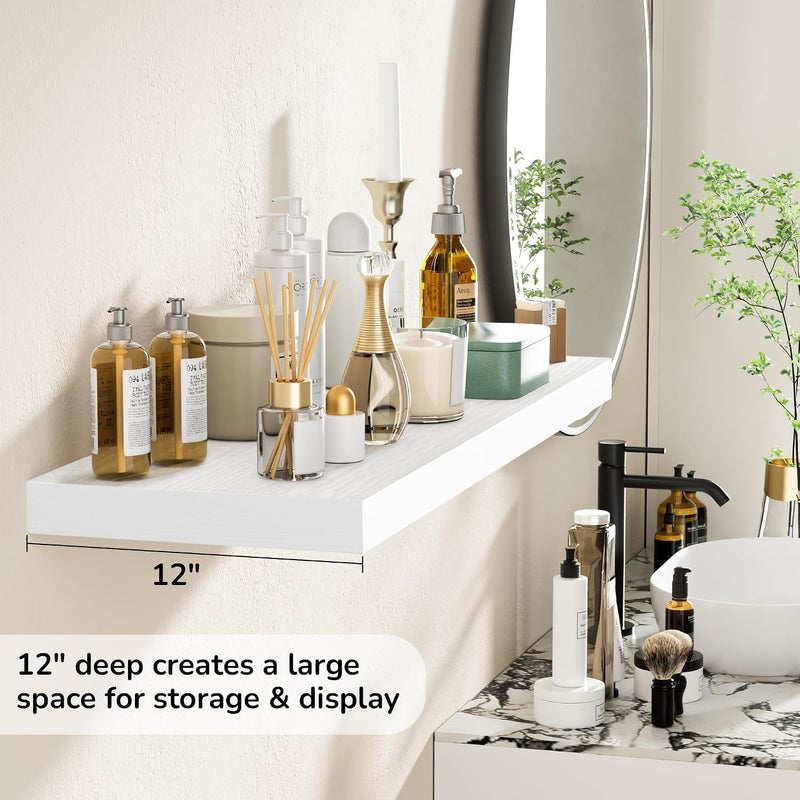 Floating Shelves Rustic Wooden Wall (2 Pack)