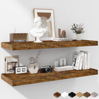 Floating Shelves Rustic Wooden Wall (2 Pack)