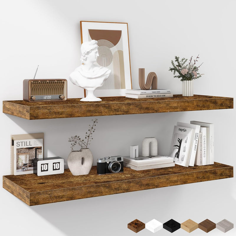 Floating Shelves Rustic Wooden Wall (2 Pack)