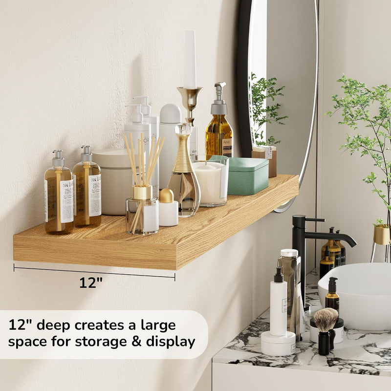 Floating Shelves Rustic Wooden Wall (2 Pack)