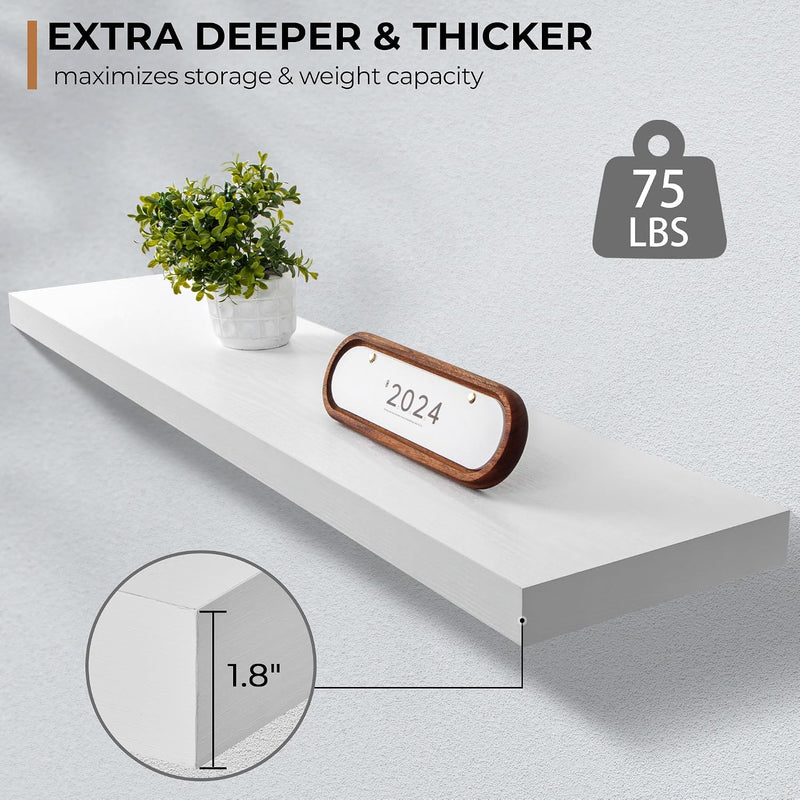 Floating Shelves Rustic Wooden Wall (2 Pack)
