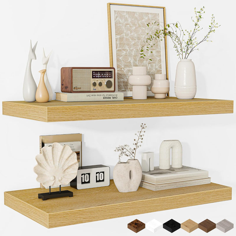 Floating Shelves Rustic Wooden Wall (2 Pack)