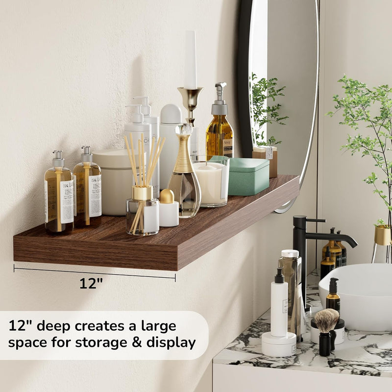 Floating Shelves Rustic Wooden Wall (2 Pack)
